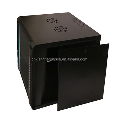 유리 문 금속 장착 OEM 서버와 함께 사용자 정의 19 인치 블랙 네트워크 랙 캐비닛