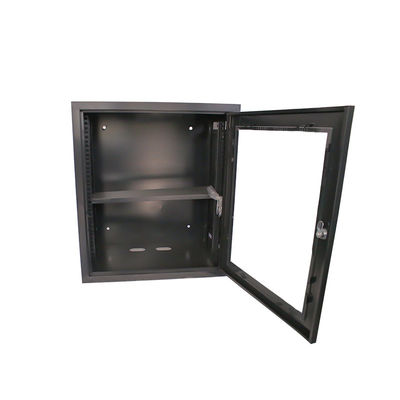 NO 개인 Mold 4u 6u 9u 벽에 장착 할 수있는 측면 패널과 유리 문과 함께 네트워크 랙